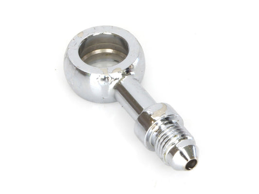 Chrome True 12mm ID, 180 Degree Straight Banjo - Male #3 End.