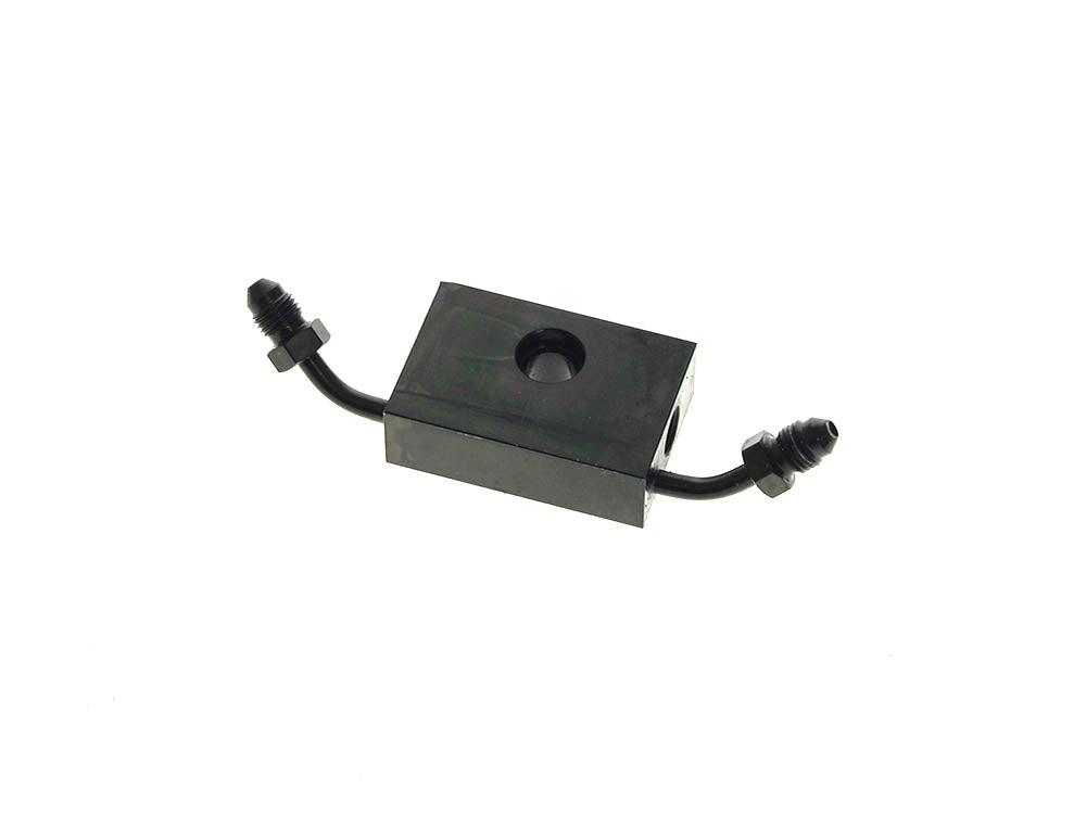 ABS Front Brake Line Adapter - Black. Fits Softail 2018up & Sportster 2014up with Dual Disc
