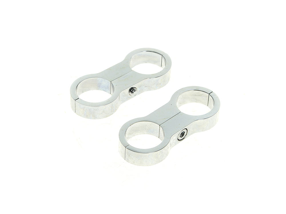 Oil Cooler Standoff Clamps - Chrome. Fits 1-1/8in. Frame