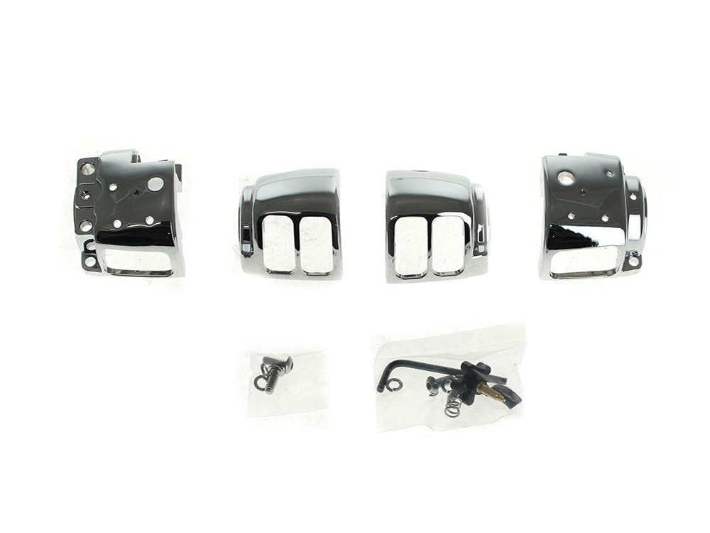 Handlebar Control Kit - Chrome. Fits Big Twin 1996-2010 & Sportster 1996-2003 with Single Disc Front Brake