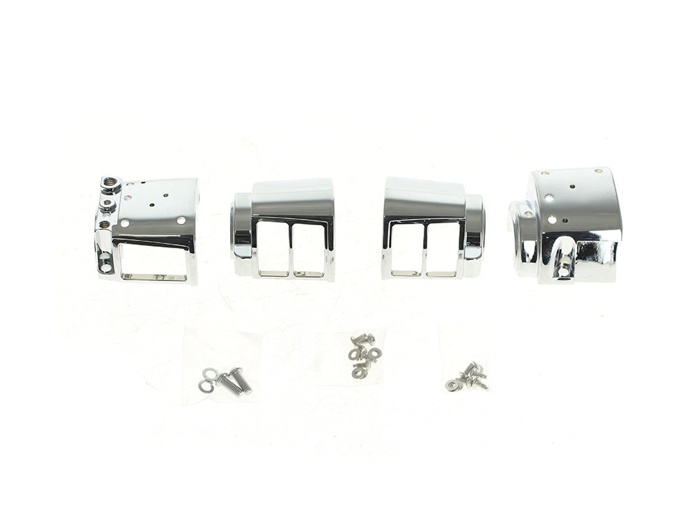 Handlebar Control Kit - Chrome. Fits Big Twin & Sportster 1982-1995 Models with Single Disc Rotors