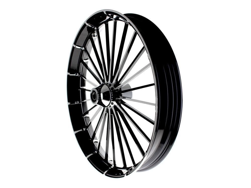 26in. x 3.75in. FXBR3/Breakout Replica Wheel - Black Anodize, Polished Rim & Spoke Edge, Chrome Hub Kit. Fits Breakout 2013up.