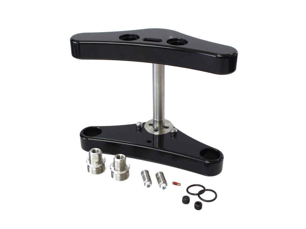 3 Degree Raked 39mm Wide Glide Conversion Triple Tree Kit - Black. Fits Sportster 1988-2003, FXR 1988-1994 & Dyna 1991-2005.
