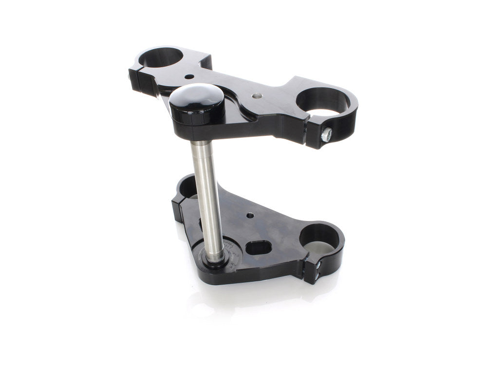 6 Degree Raked Triple Tree Kit - Black. Fits V-Rod 2012-2017 with OEM Inverted Front End & 23in. Wheel Upgrade.