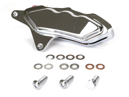 Left Hand Front 6 Piston Caliper - Chrome. Fits most Big Twin 1984-1999 & Sportster 1984-1999 Models with 11.5in. Disc Rotor.