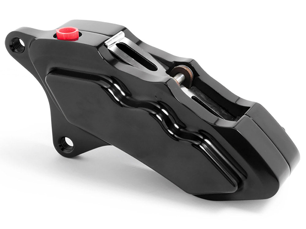 Right Hand Front 6 Piston Caliper - Black. Fits Softail 2015up, V-Rod 2006-2017, Touring 2008up & Sportster 2014-2021