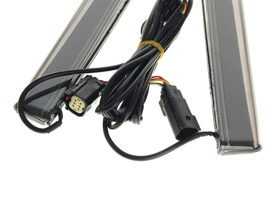 Saddlebag LED Lights. Red Run/Brake, Amber Turn, Smoke Lens. Fits Touring 2014-24 with HD Extended Bags.