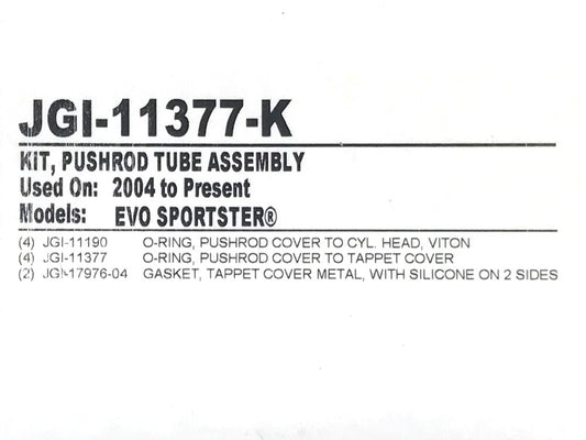 Tappet & Push Rod Cover Kit. Fits Sportster 2004-2021