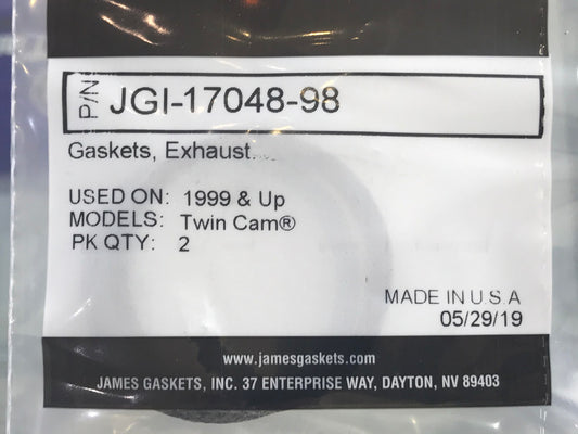 Exhaust Gasket Kit. Fits Big Twin 1984up & Sportster 1986-2021.