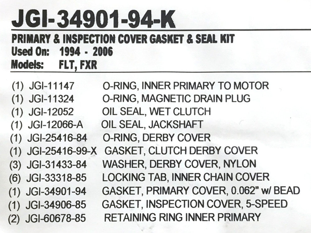 Primary Cover Gasket Kit. Fits FXR & Touring 1994-2006.