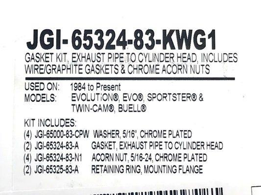 Exhaust Gasket Kit with Tapered Style Gaskets. Fits Big Twin 1984up & Sportster 1986-2021.
