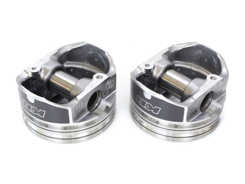 Std Flat Top Pistons with 9.3:1 Compression Ratio. Fits Twin Cam 1999-2006 with Big Bore 88ci to 95ci Conversion.
