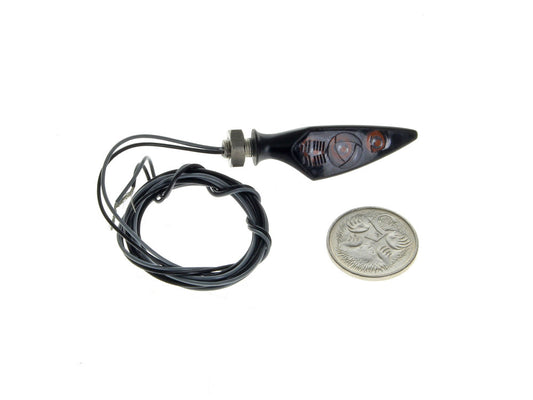 Rhombus S Dark LED Left Hand Front / Right Hand Rear Turn Signal - Black.