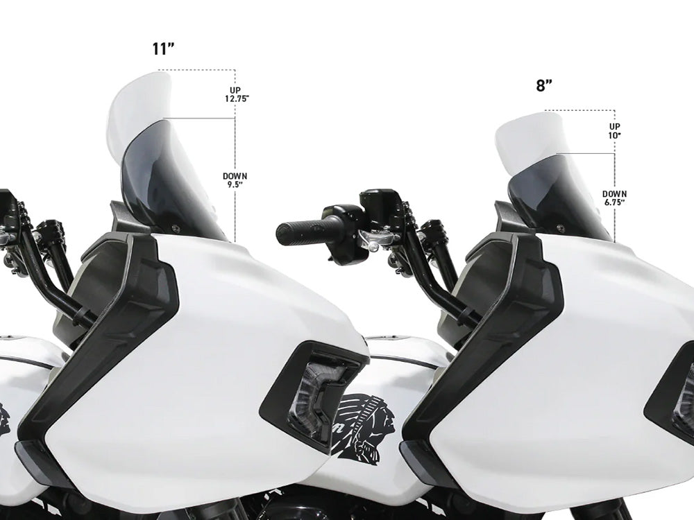 11in. Flare Windshield - Dark Smoke. Fits Indian Challenger 2020up & Pursuit 2022up