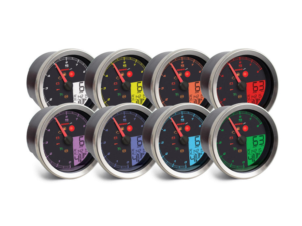 3-3/8in. Round Speedometer with Tachometer - Silver. Fits Dyna 2004-2011, Sportster 2004-2013 & Rocker 2008-2010.