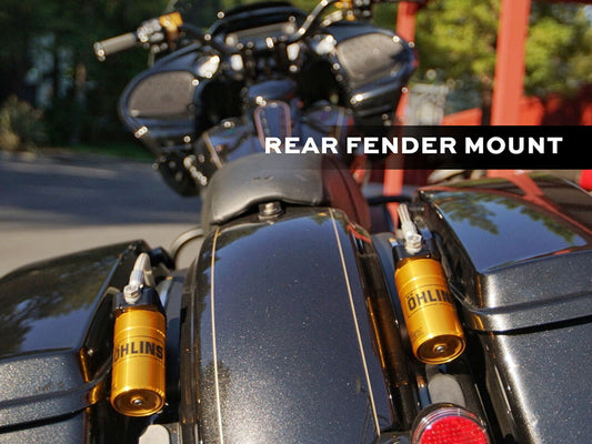 Remote Reservoir External Mounting Brackets. Fits Touring 2014up with Ohlins Shocks.