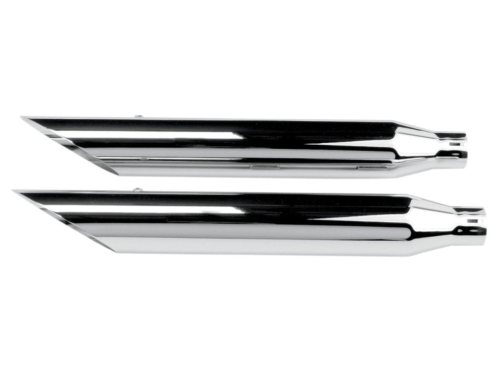 3in. HP-Plus Slash Cut Slip-On Mufflers - Chrome. Fits Softail Deuce 2007 & Fat Boy 2007-2017.