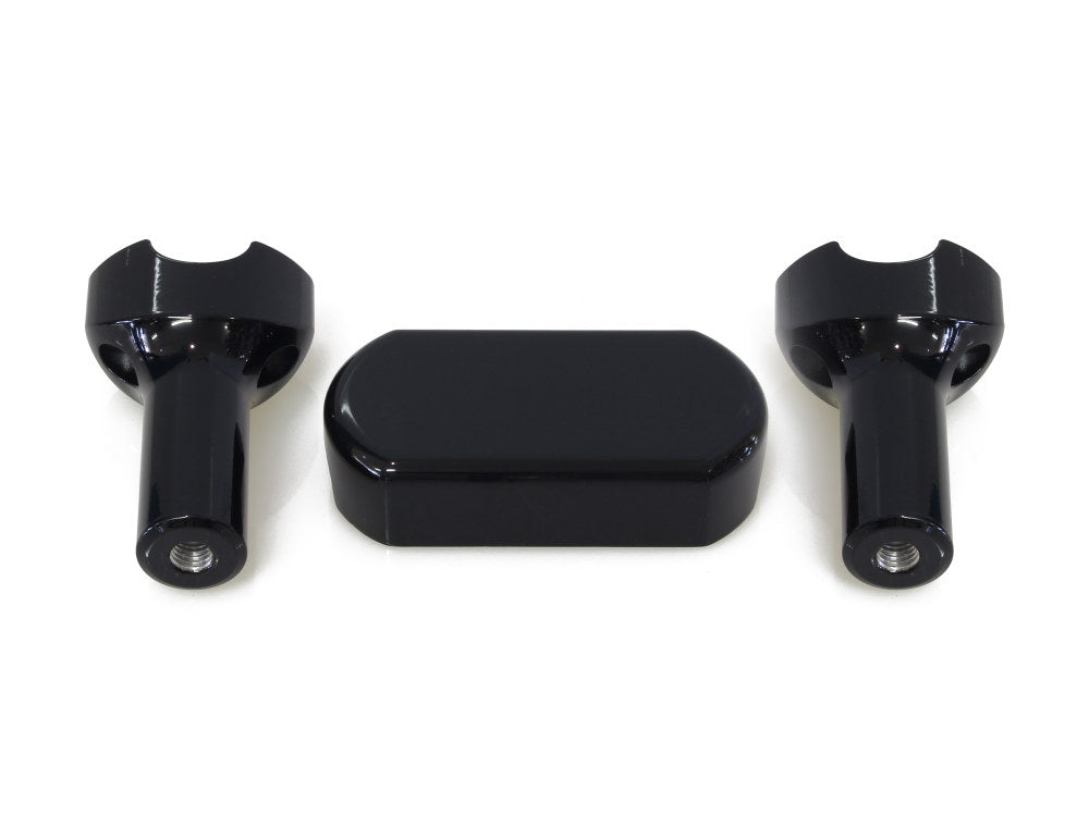 4in. Straight One Piece Riser Kit - Gloss Black. Fits 1-1/4in. Handlebar