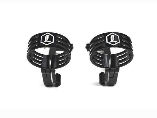 Revo ARC Remote Reservoir External Billet Mounting Brackets - Black. Fits Touring 2014-2024