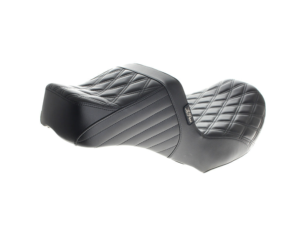 TailWhip Up Front Reduced Reach Dual Seat with Black Double Diamond Stitch. Fits CVO Touring 2023up, Street Glide & Road Glide 2024up, Touring 2025up