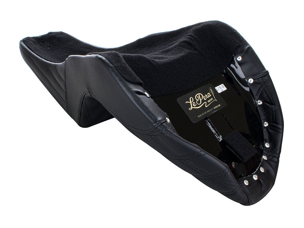 Kickflip Dual Seat with Black Double Diamond Stitch. Fits Softail Slim & Street Bob 2018up & Standard 2020up.