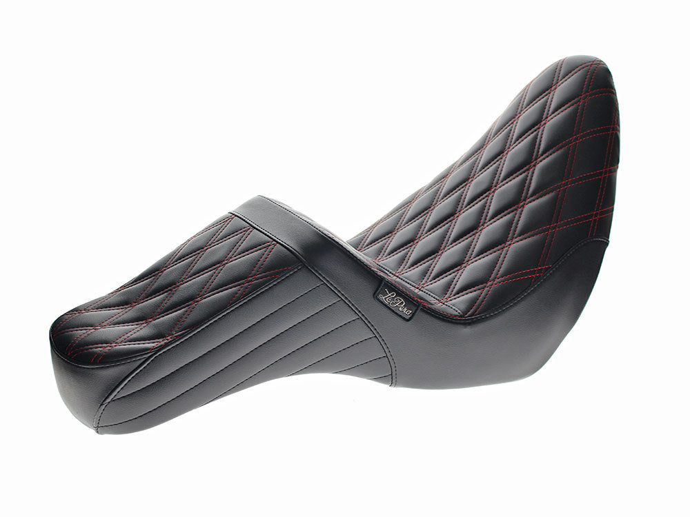 TailWhip Dual Seat with Red Diamond Stitch. Fits Sport Glide & Low Rider 2018up & Low Rider S 2020up.