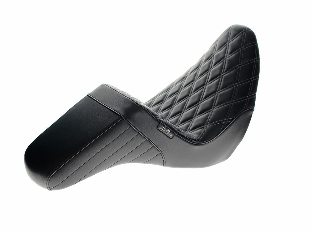 KickFlip Dual Seat with Gun Metal Grey Double Diamond Stitch. Fits Sport Glide & Low Rider 2018up & Low Rider S 2020up.