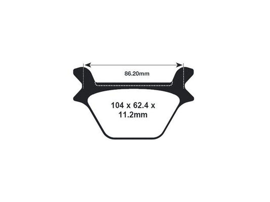Gold-Plus Brake Pads. Fits Rear on Sportster 1987-1999 & Big Twin 1987-1999.