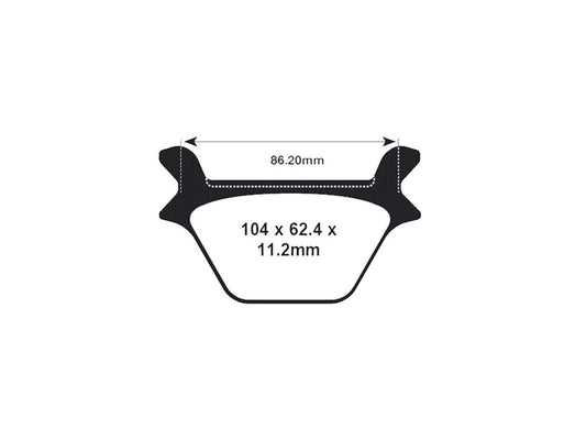 Z-Plus Brake Pads. Fits Rear on Sportster 1987-1999 & Big Twin 1987-1999.