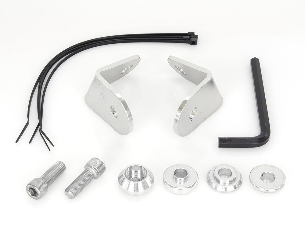 Front Turn Signal Relocation Brackets. Fits FL Softail 1986-2017 With Out Spotlight Bar, with Batwing Fairing.