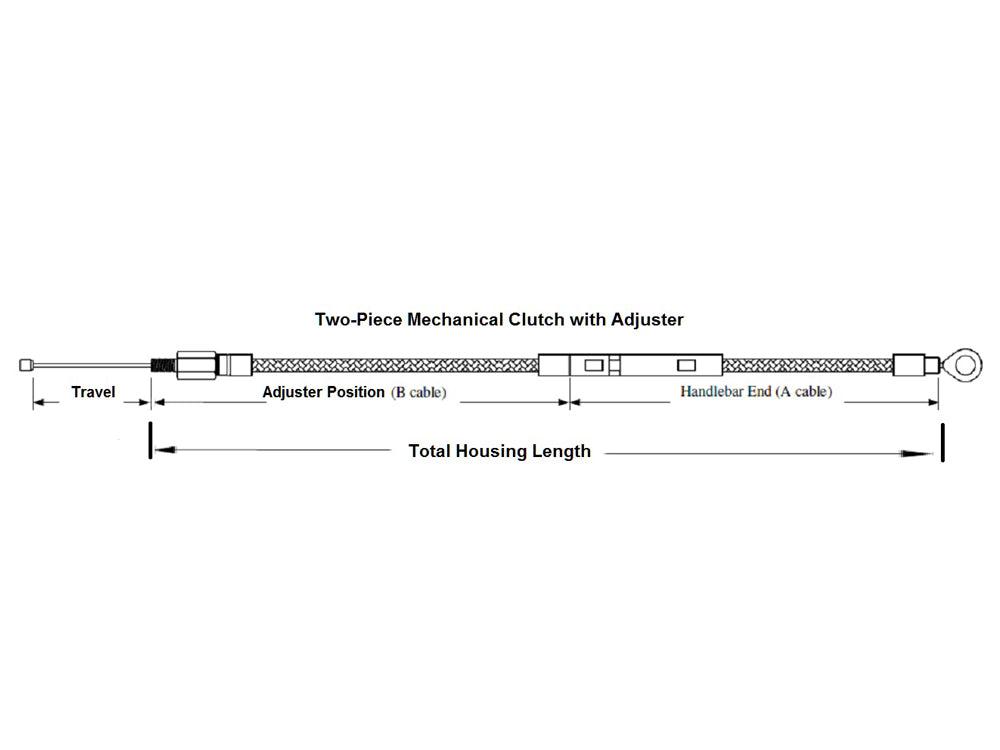 64in. Clutch Cable - Sterling Chromite. Fits 5Spd Big Twin 1987-2006