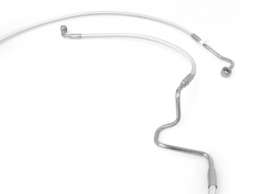 +2in. Over Length Lower Front Brake Line - Sterling Chromite. Fits Touring 2014-2023