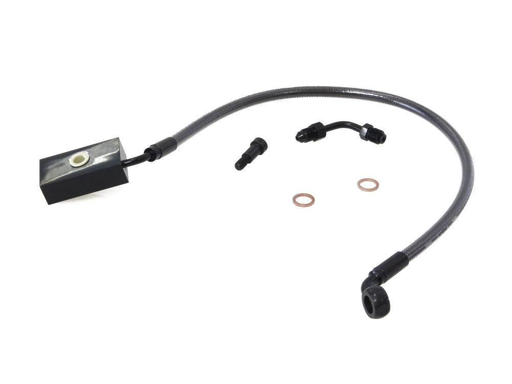 +2in. Length Lower Front Brake Line - Black Pearl. Fits Softail 2018up