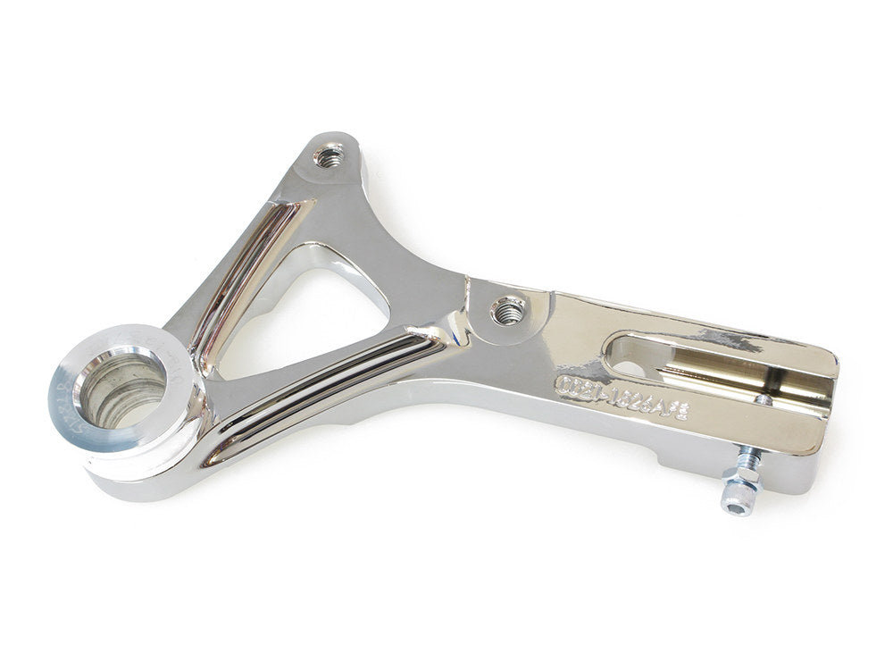 Right Hand Rear Caliper Mount - Chrome. Fits Dyna 2008-2017 with 11.5in. Disc Rotor & when using Performance Machine 125x4R Caliper
