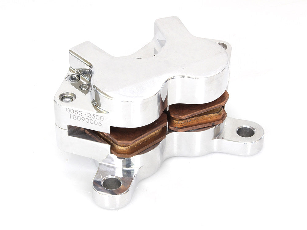 Universal 4 Piston Caliper - Polished. Fits H-D with 11.5in. Disc Rotor.