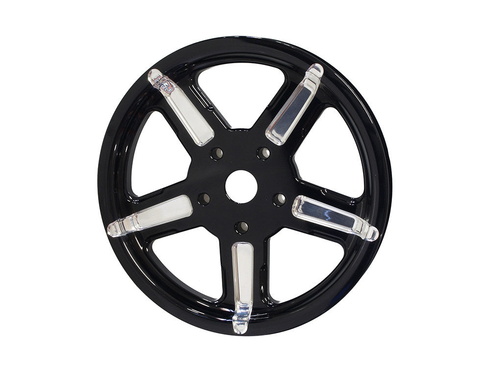 66 Tooth x 1in. wide Formula Pulley - Black Contrast Cut Platinum.