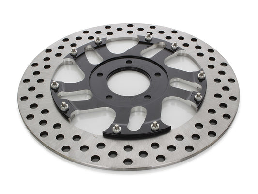 11.5in. Right Hand Front Rival Disc Rotor - Black Contrast Cut Platinum. Fits H-D 1984up with 11-1/2in. Disc Rotor(s).