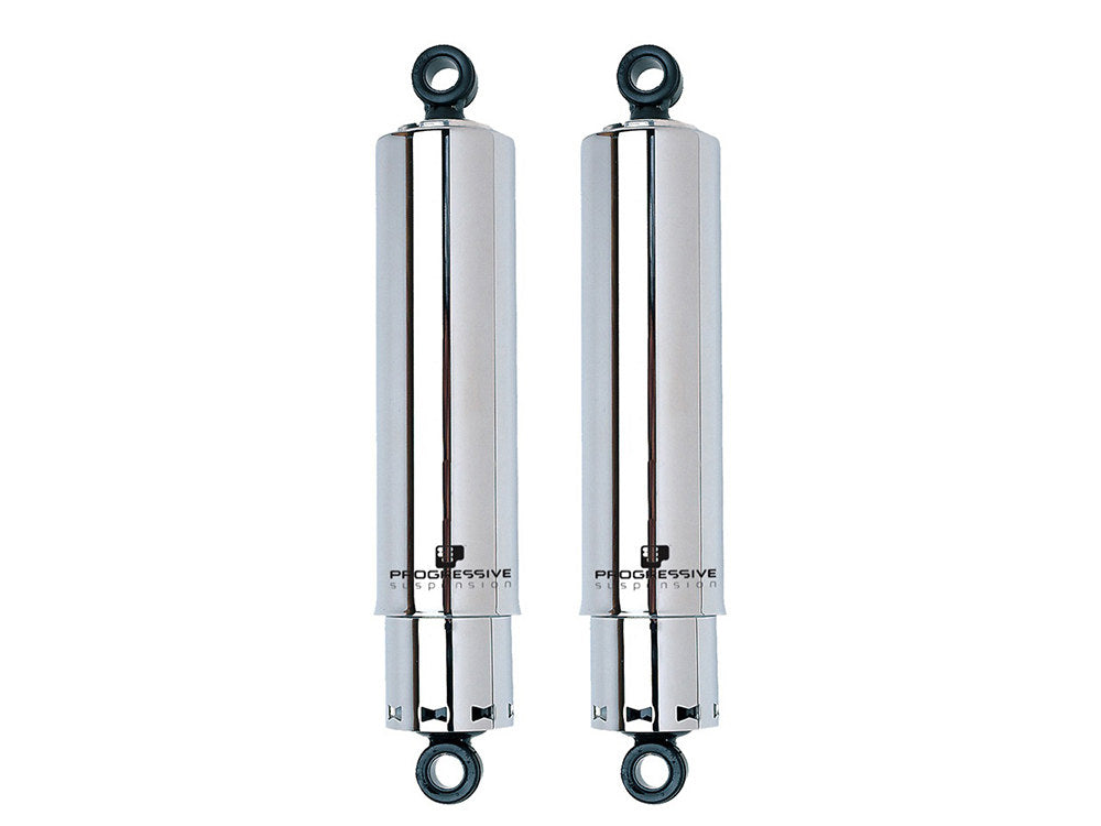 412 Series, 13.5in. Rear Shock Absorbers with Full Covers - Chrome. Fits Big Twin 1958-1972.