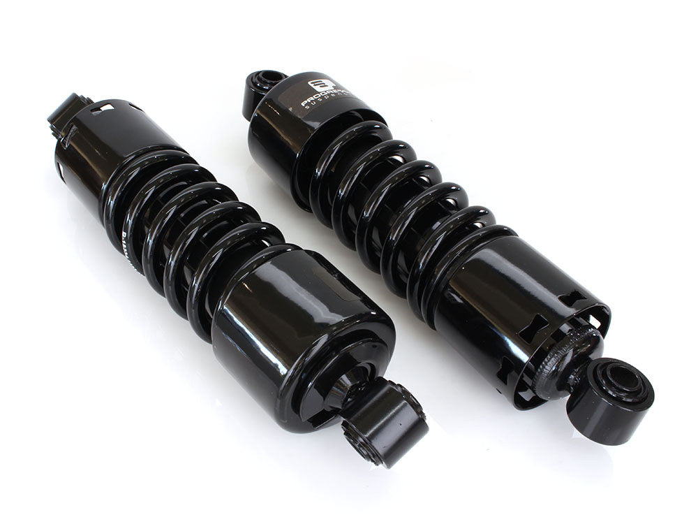 412 Series, 11in. Standard Spring Rate Rear Shock Absorbers - Black. Fits Dyna 1991-2017.