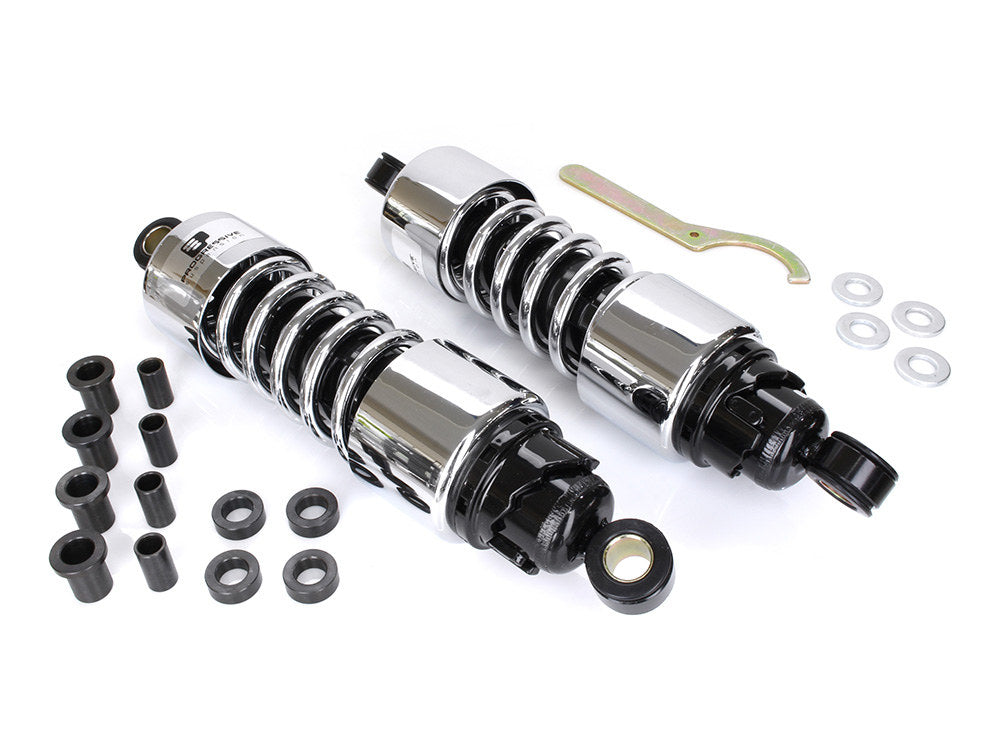 412 Series, 11.5in. Standard Spring Rate Rear Shock Absorbers - Chrome. Fits Touring 2006up.
