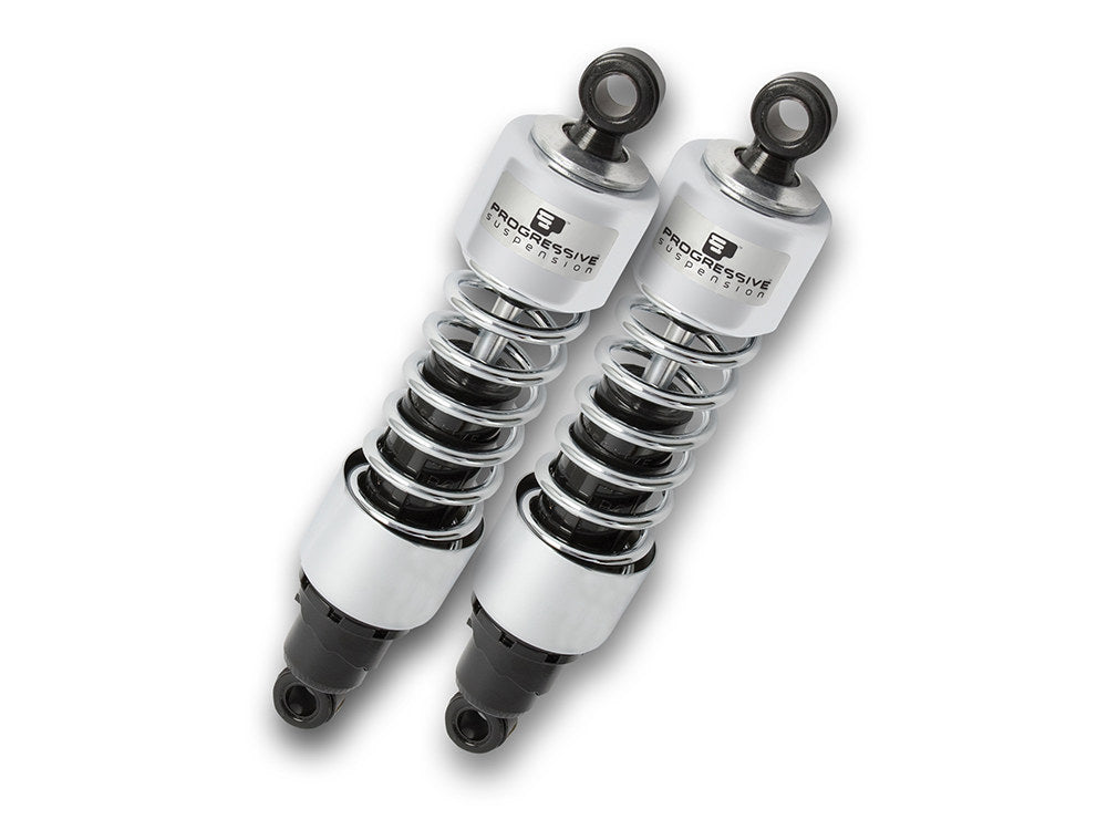 412 Series, 12in. Standard Spring Rate Rear Shock Absorbers - Chrome. Fits Touring 2006up.