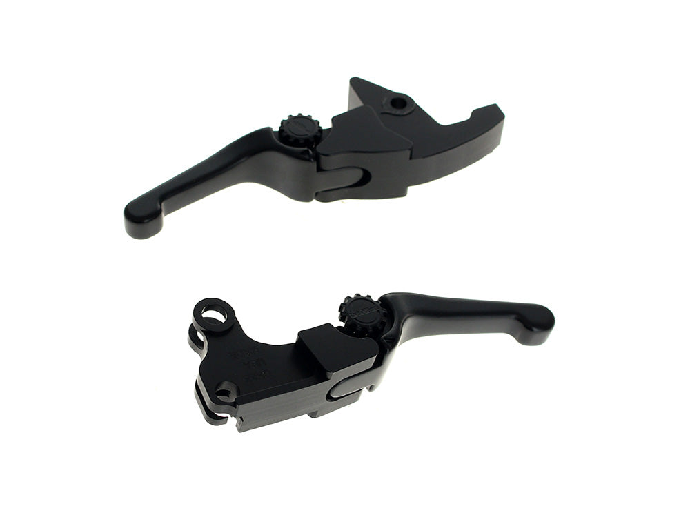 Adjustable Shorty Anthem Levers - Black. Fits Softail 2025up