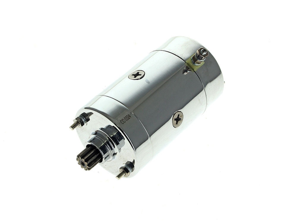 1.0kw Hitachi Starter Motor - Chrome. Fits Most Big Twin 1970-1988 & Sportster 1974-1976