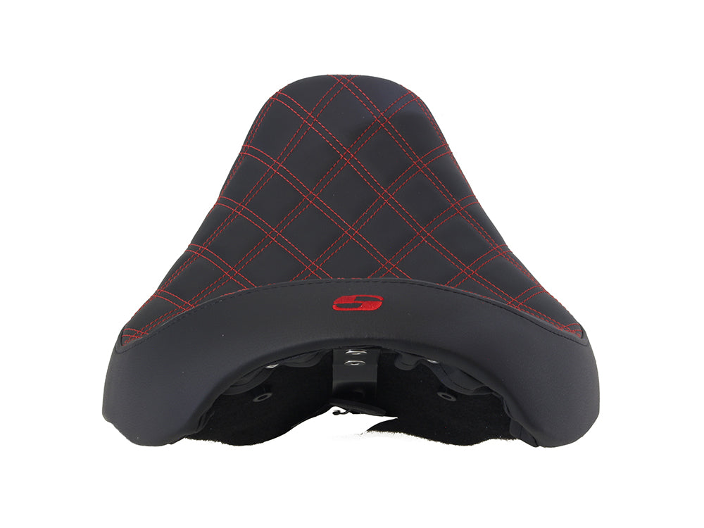 Renegade LS Solo Seat with Red Double Diamond Stitch. Fits Dyna 2006-2017.