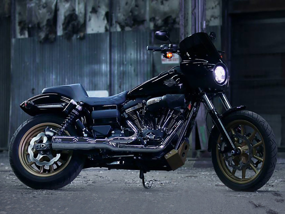 Step-Up LS Dual Seat with Black Double Diamond Lattice Stitch. Fits Dyna 2006-2017.