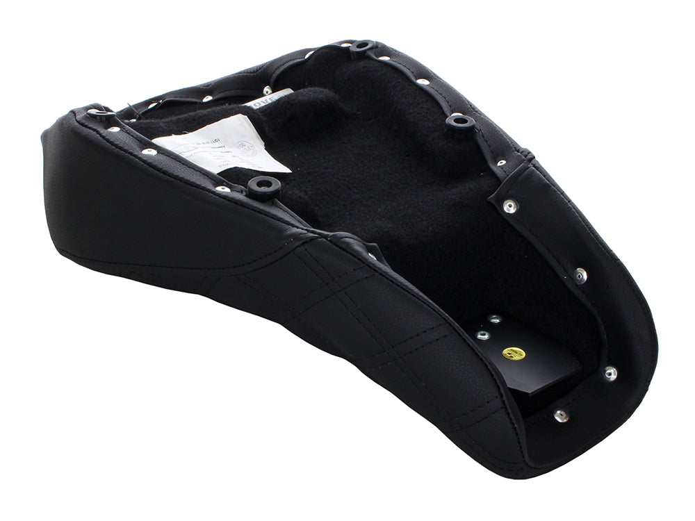 Renegade LS Solo Seat with Black Double Diamond Lattice Stitch. Fits Sportster 2004-2021 with 3.3 Gallon Fuel Tank.
