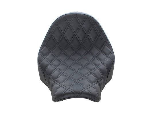 Renegade LS Solo Seat with Black Double Diamond Lattice Stitch. Fits Sport Glide & Low Rider 2018up, Low Rider S 2020up & Low Rider ST 2022up.