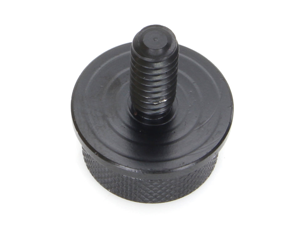 1/4in.-20 Knurled Seat Mount Screw - Black. Fits H-D 1996up