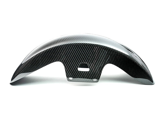 Mid Length Carbon Front Fender - Gloss Finish. Fits Most Touring 2014-2024 with 19in. Front Wheel