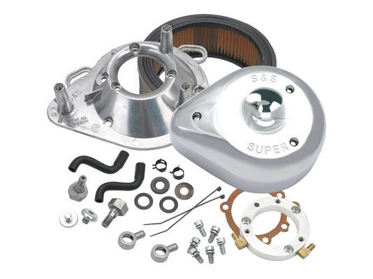 Teardrop Air Cleaner Kit - Chrome. Fits Big Twins 1989-2017 with CV Carb or Cable Operated Delphi EFI.